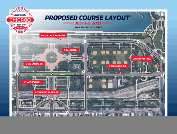 Here's the proposed 12-turn, 2.2-mile street course. Graphic courtesy NASCAR.